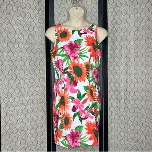 AGB Dress Sunflower Print Sleeveless Sheath Dress